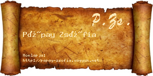 Pápay Zsófia névjegykártya