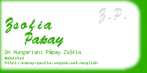 zsofia papay business card