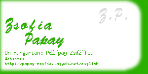 zsofia papay business card